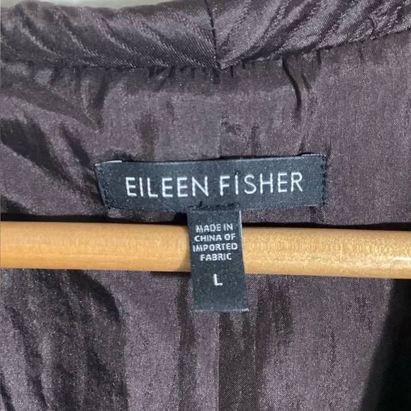 Eileen Fisher Silk Wool Crinkle Jacket Large - Picture 12 of 14